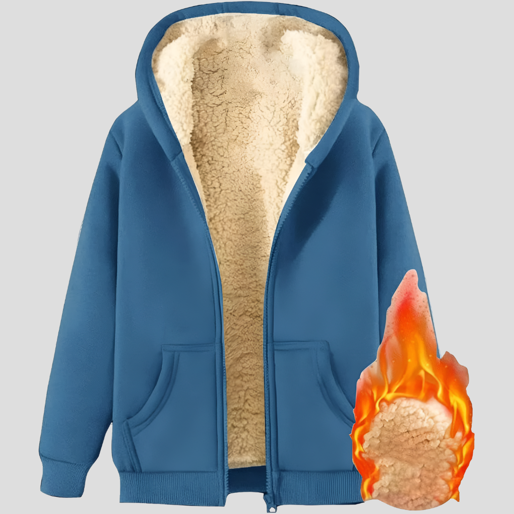 Sweat à capuche zippé pour homme, doublé polaire