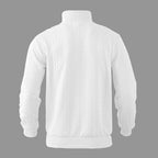 Kabelstrikket sweater til mænd med kvart lynlås