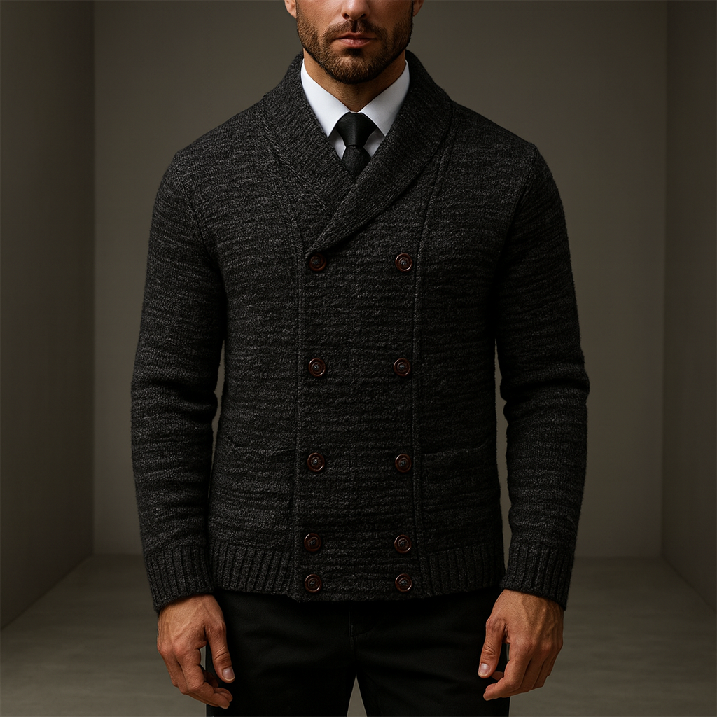 Cardigan homme à col châle croisé
