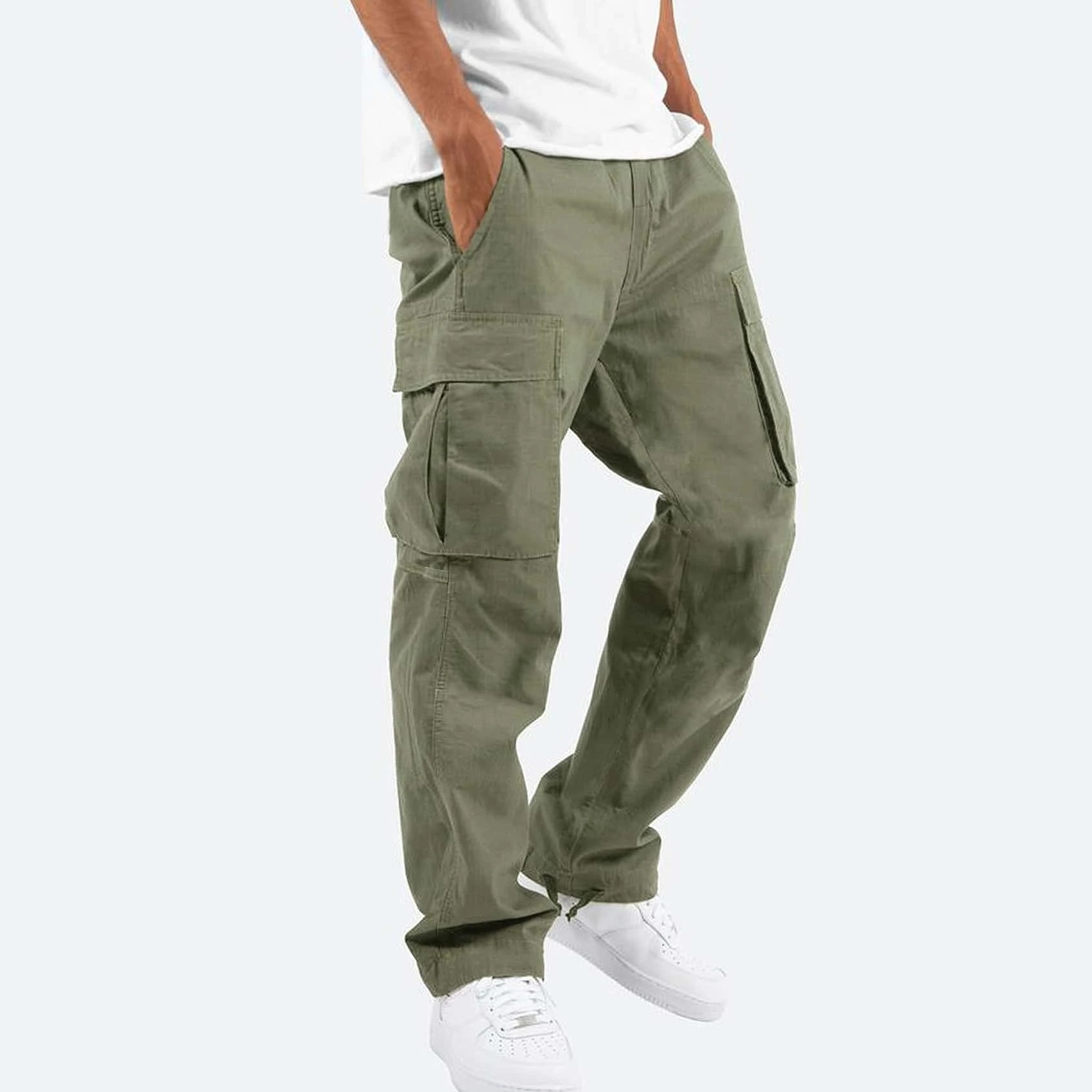 Herren-Relaxed-Cargohosen mit übergroßen Utility-Taschen und verstellbarem Saumdesign