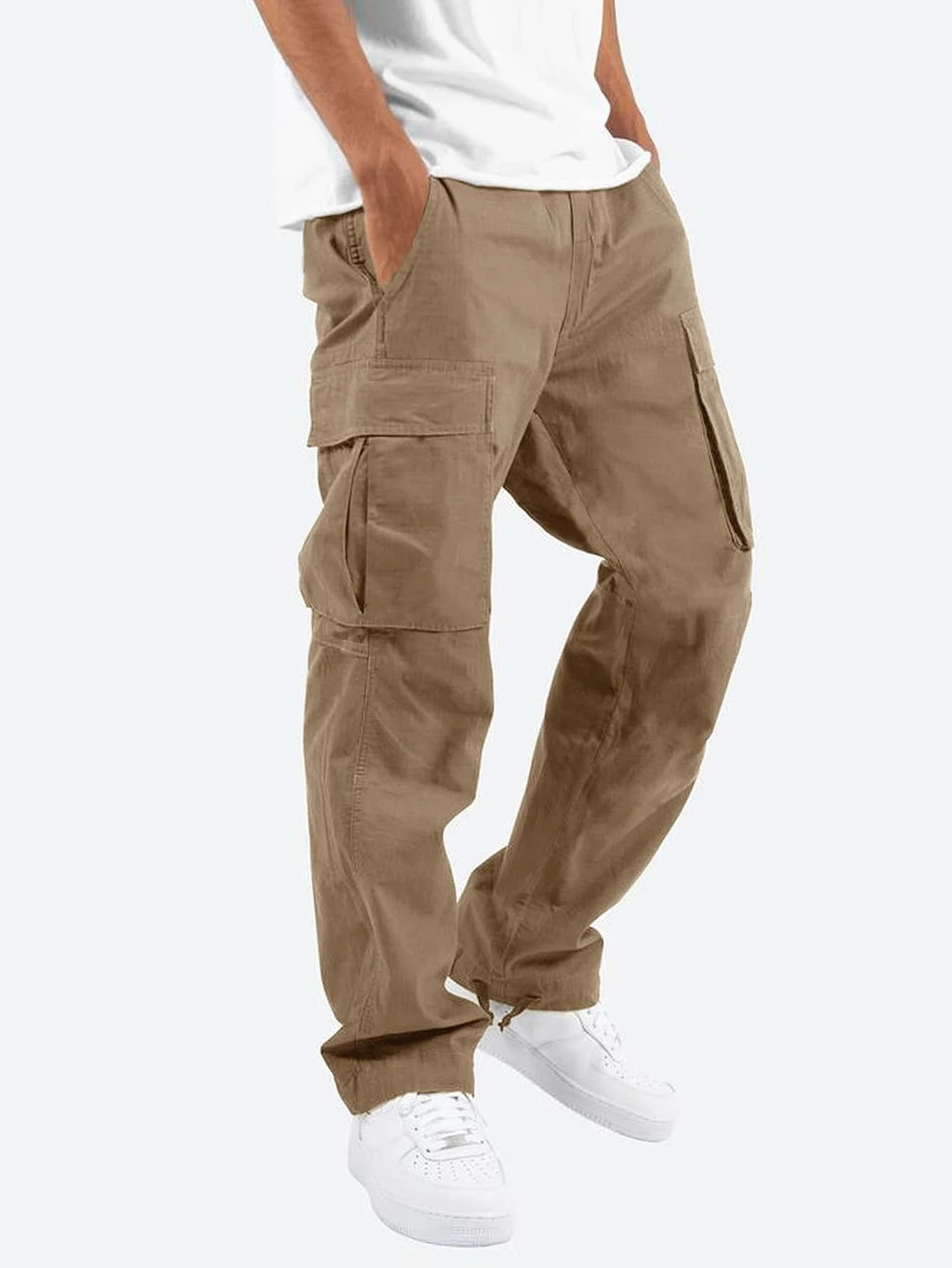 Herren-Relaxed-Cargohosen mit übergroßen Utility-Taschen und verstellbarem Saumdesign