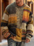 Maglione da uomo in maglia testurizzata patchwork