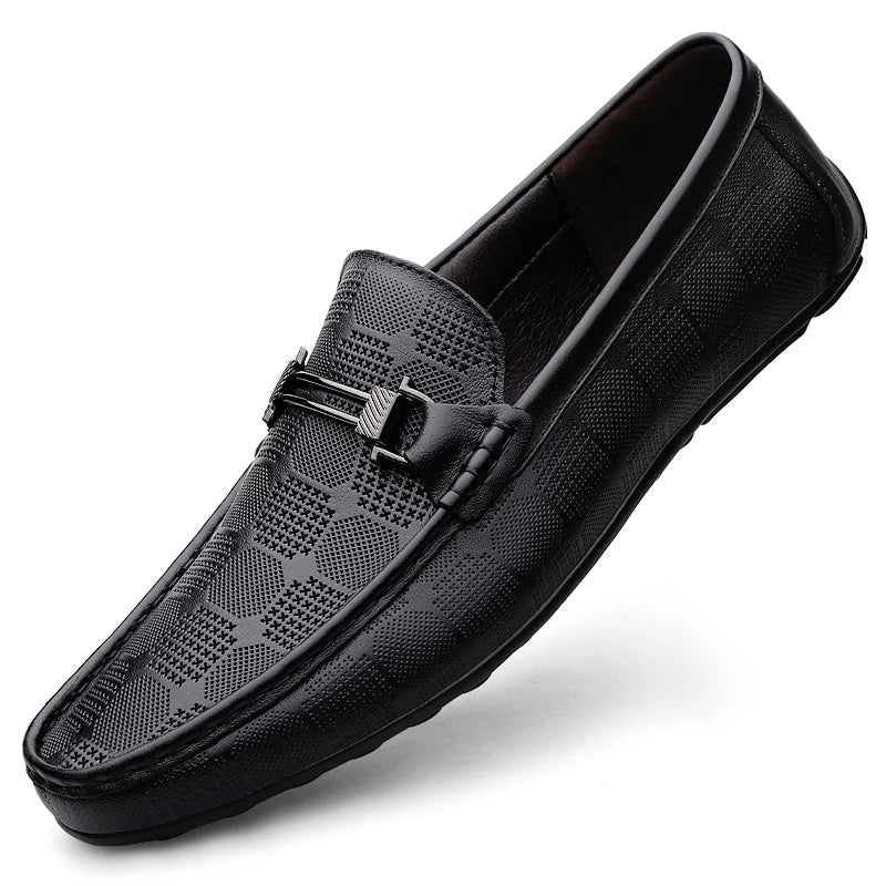 Men's Textured Moccasin Loafers