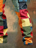 Pantaloni cargo da uomo con inserti patchwork