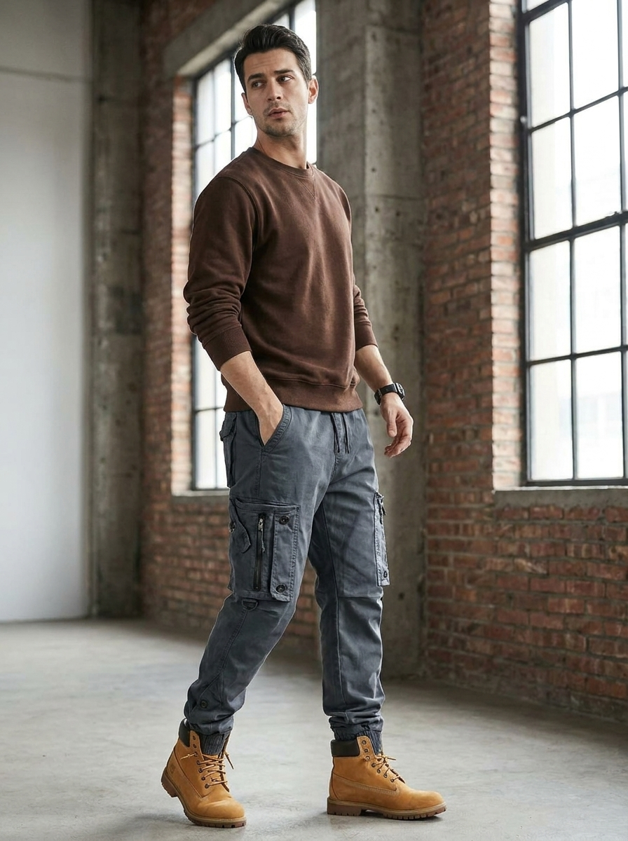 Pantaloni jogger cargo utility da uomo