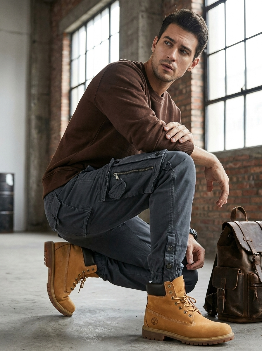 Pantaloni jogger cargo utility da uomo