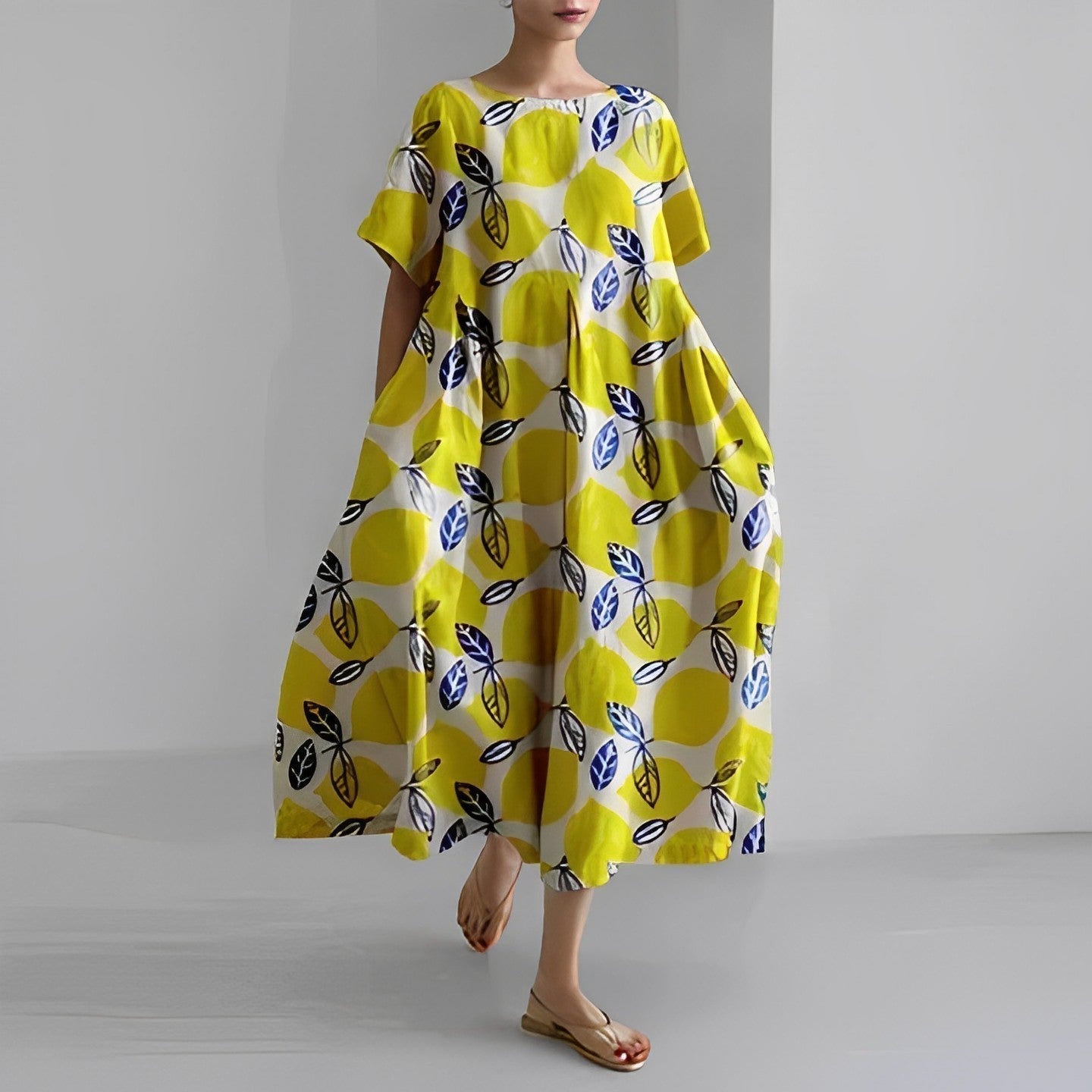Robe maxi oversize à imprimé floral pour femme avec silhouette décontractée