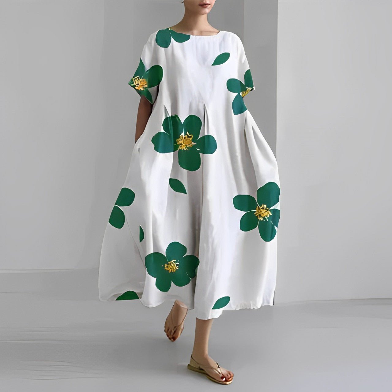 Robe maxi oversize à imprimé floral pour femme avec silhouette décontractée