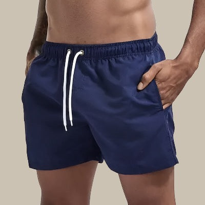 Men's Quick-Dry Swim Shorts with Drawstring Waist and Relaxed Fit
