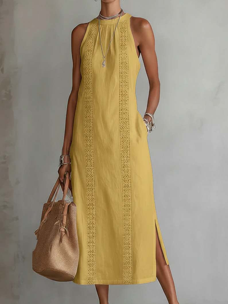 Women’s Lace Panel Midi Dress