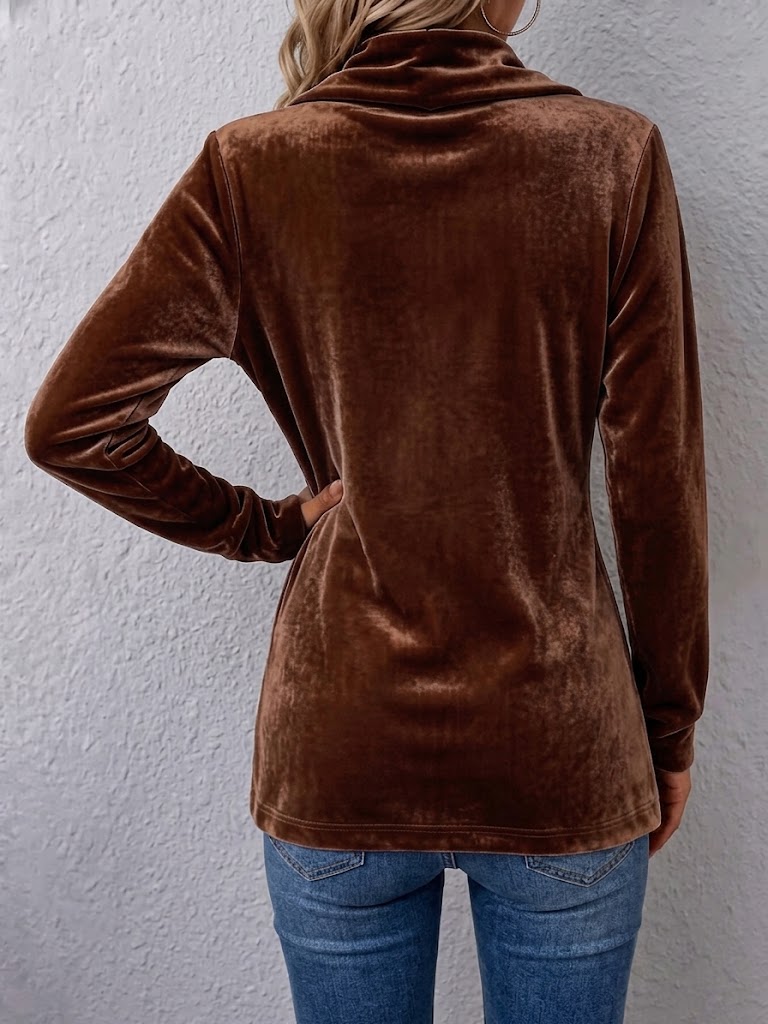Damenjacke aus Samt mit offener Vorderseite