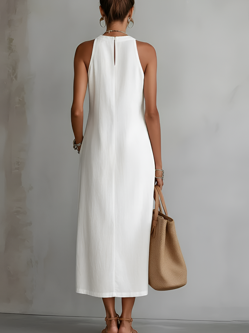 Robe midi pour femme à empiècements en dentelle