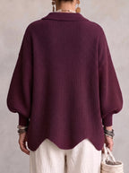 Übergroße Strickjacke für Damen mit Knopfleiste vorne