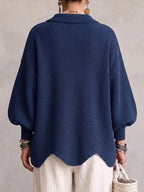 Übergroße Strickjacke für Damen mit Knopfleiste vorne