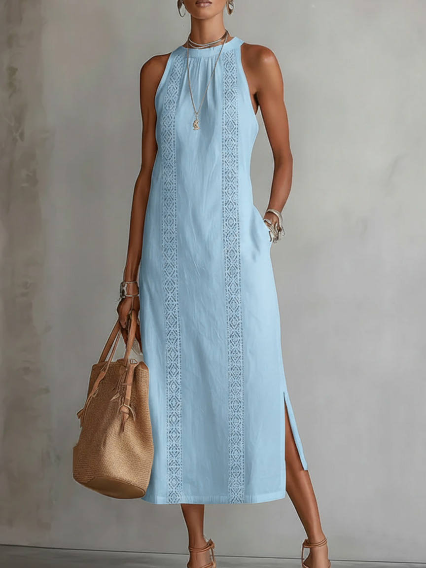 Women’s Lace Panel Midi Dress