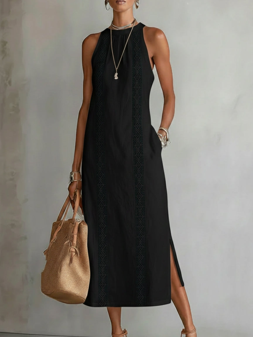 Women’s Lace Panel Midi Dress