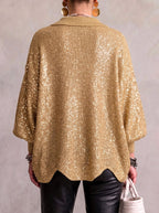 Übergroße Strickjacke für Damen mit Knopfleiste vorne