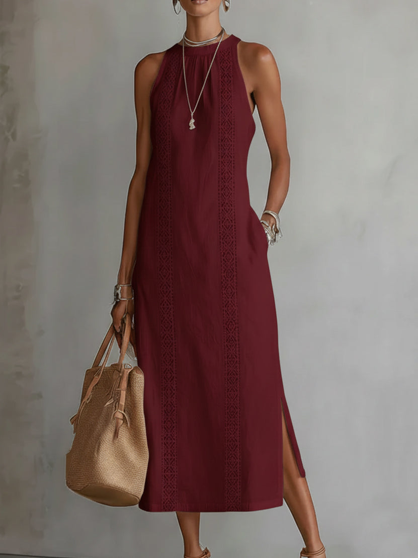 Women’s Lace Panel Midi Dress