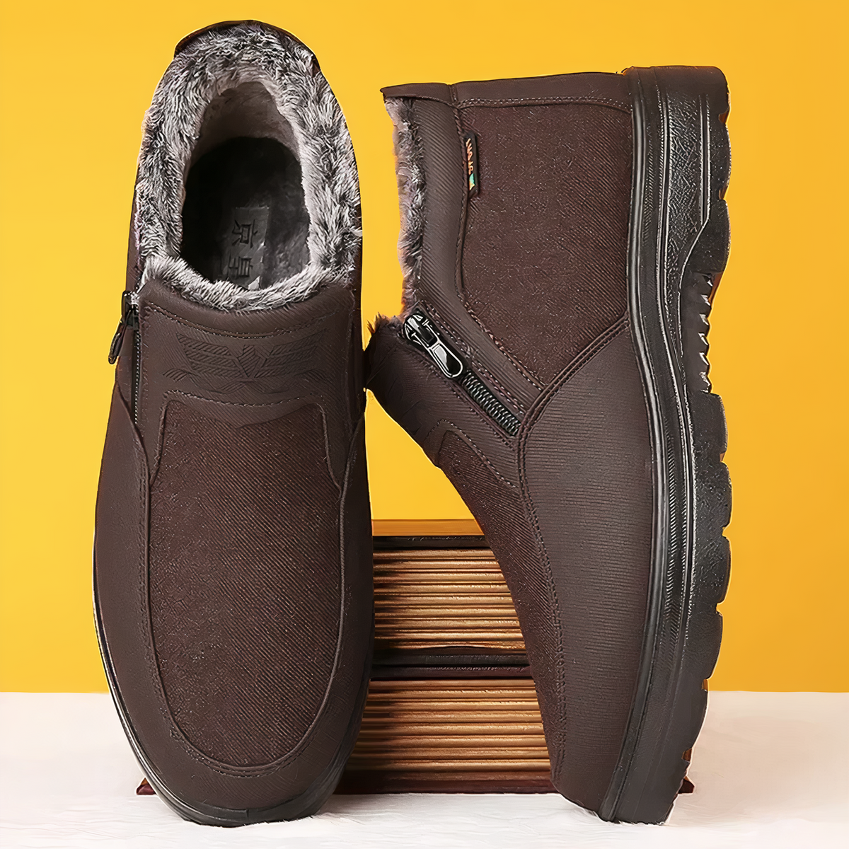 Herren-Winterboots mit Fellfutter bis zum Knöchel