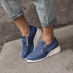 Women's Perforated Zip-Up Wedge Sneakers