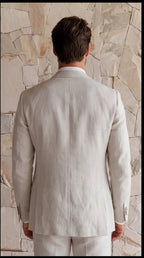 Herrenanzug aus Leinenmischung mit maßgeschneidertem Blazer und passenden Hosen