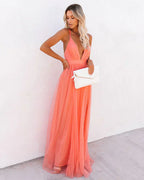 Lina – Robe fluide orange pour femme – Éclat, légèreté et allure assurée
