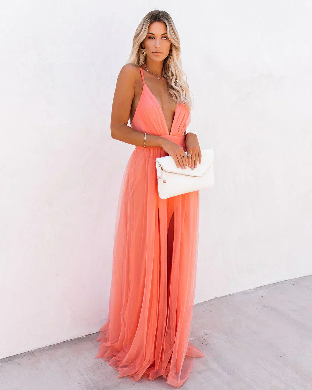 Lina – Robe fluide orange pour femme – Éclat, légèreté et allure assurée