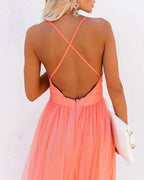 Lina – Robe fluide orange pour femme – Éclat, légèreté et allure assurée
