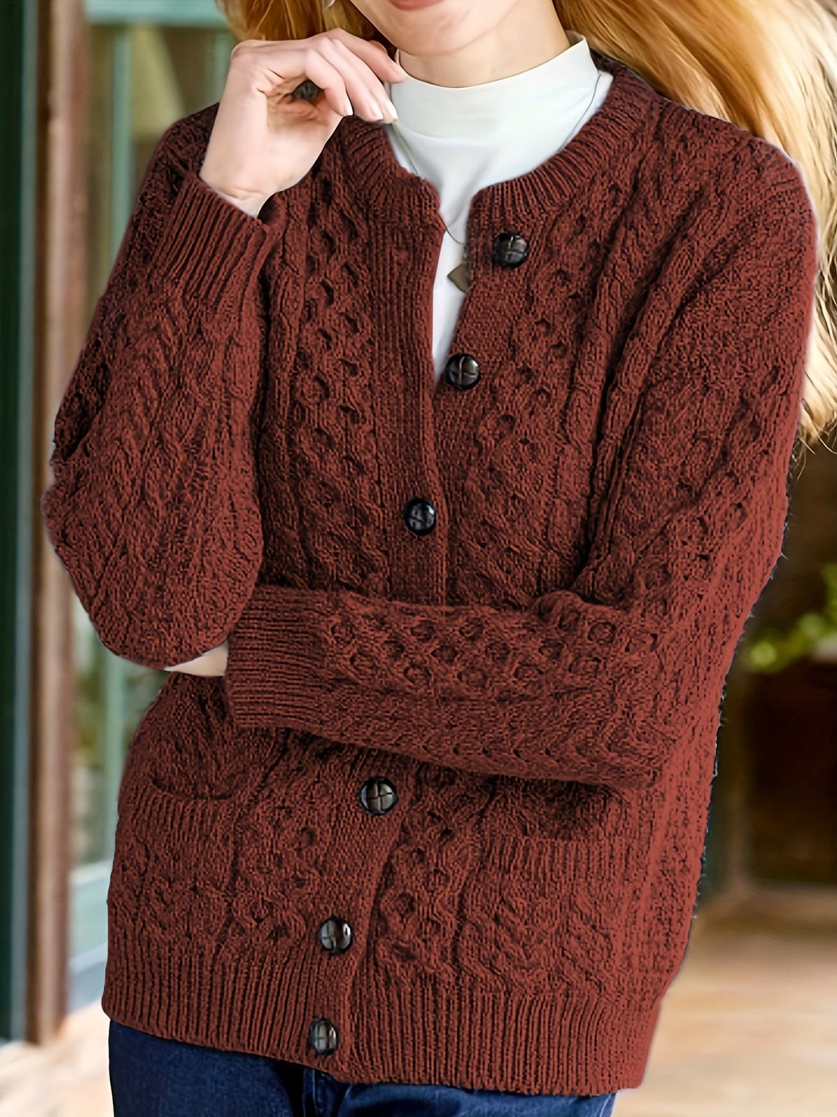 Cardigan en maille boutonné sur le devant pour femme