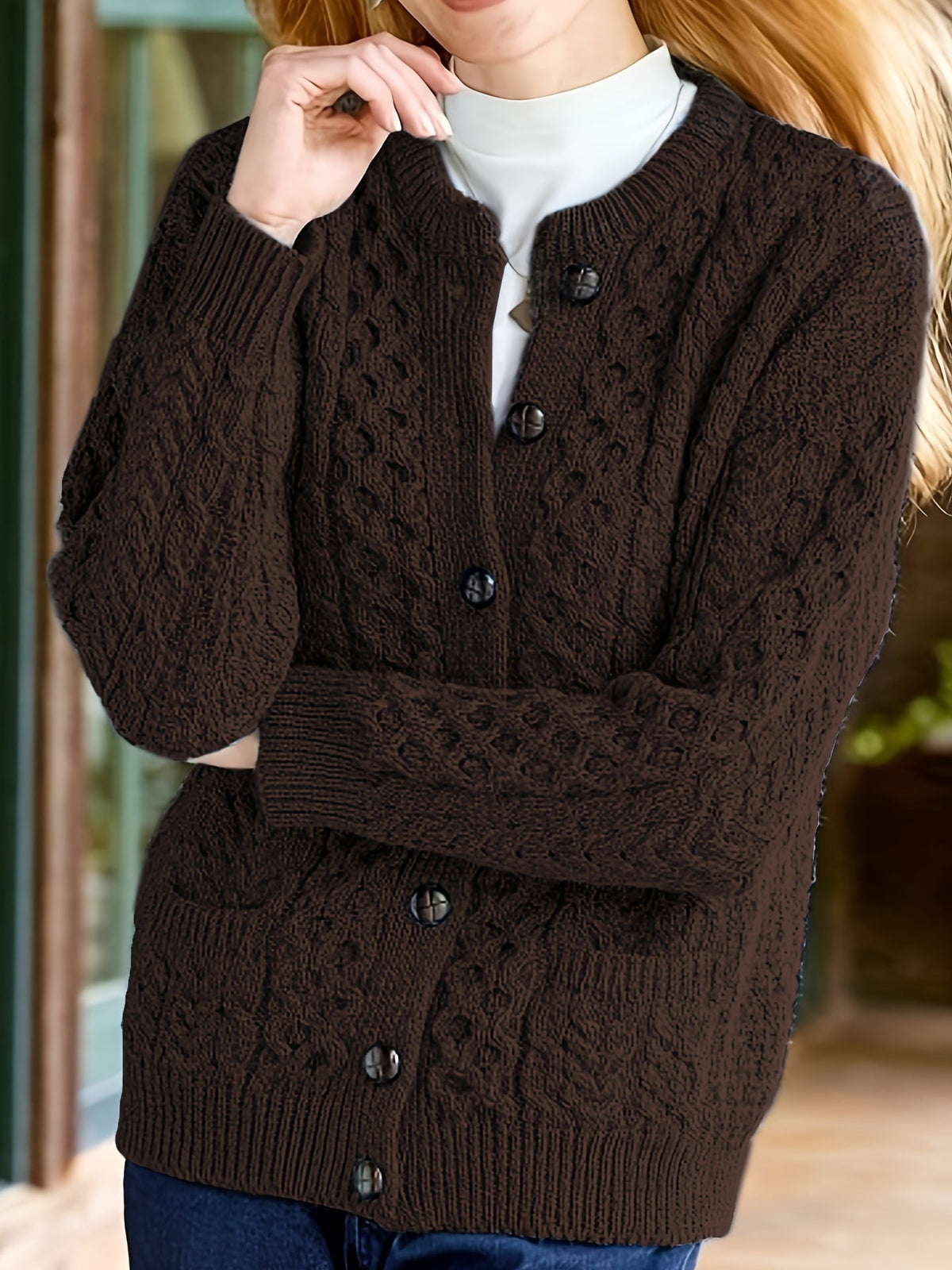 Cardigan en maille boutonné sur le devant pour femme