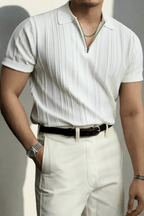 Polo Shirt Heren Muscle Fit V-Hals Ademend Casual