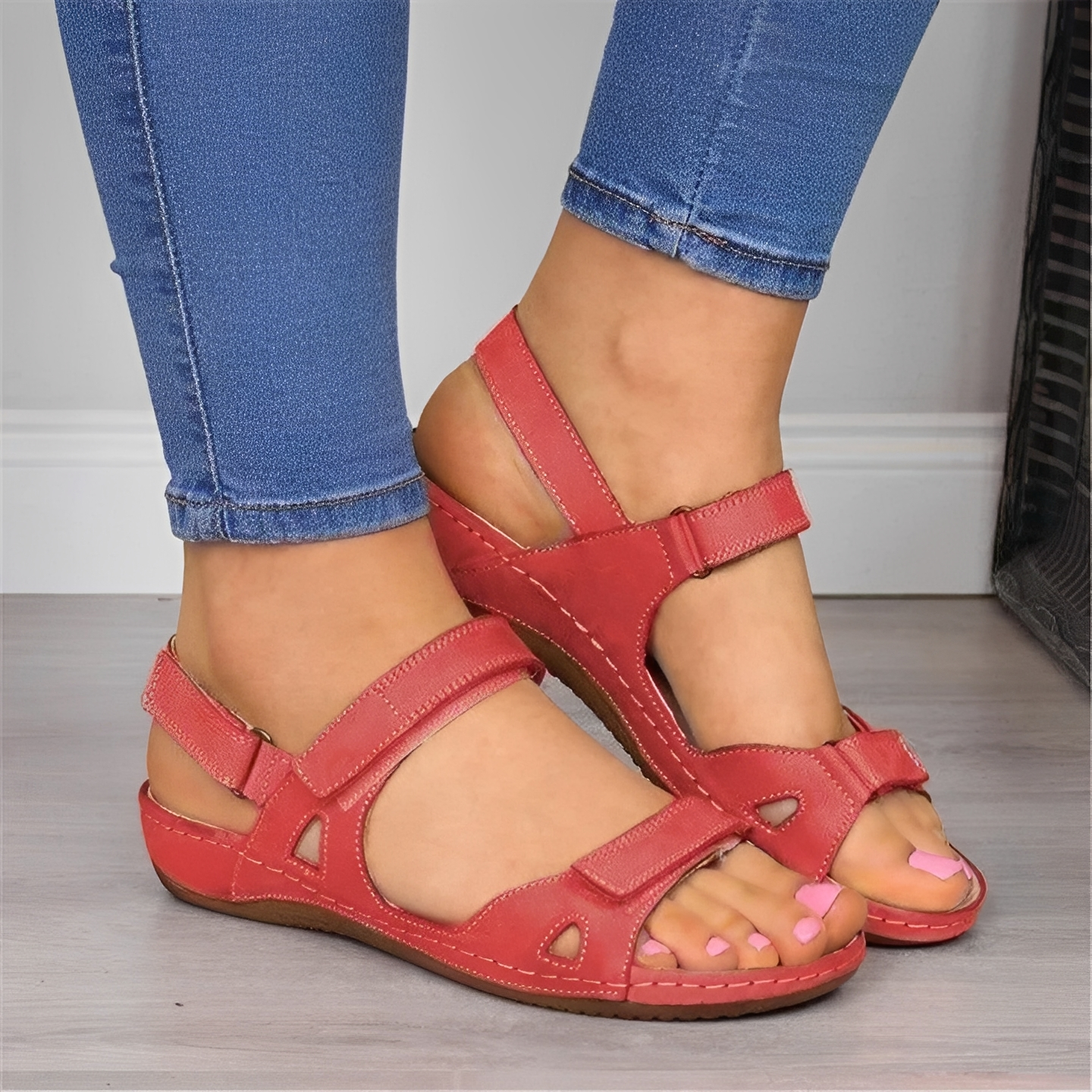 Sandales de marche confortables ajustables pour femme