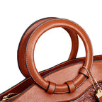 Strukturierte Damenhandtasche mit Krokodilprägung