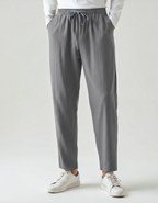 Herren Leichte Kordelzug-Hose mit schmal zulaufendem Bein, elastischem Bund und entspanntem Alltags-Schnitt