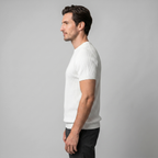 Men's Ribbed Knit T-Shirt with Crew Neck for Smart Casual Wear