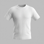 Men's Ribbed Knit T-Shirt with Crew Neck for Smart Casual Wear