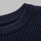 Men's Ribbed Knit T-Shirt with Crew Neck for Smart Casual Wear