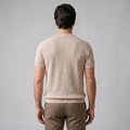 Men's Ribbed Knit T-Shirt with Crew Neck for Smart Casual Wear