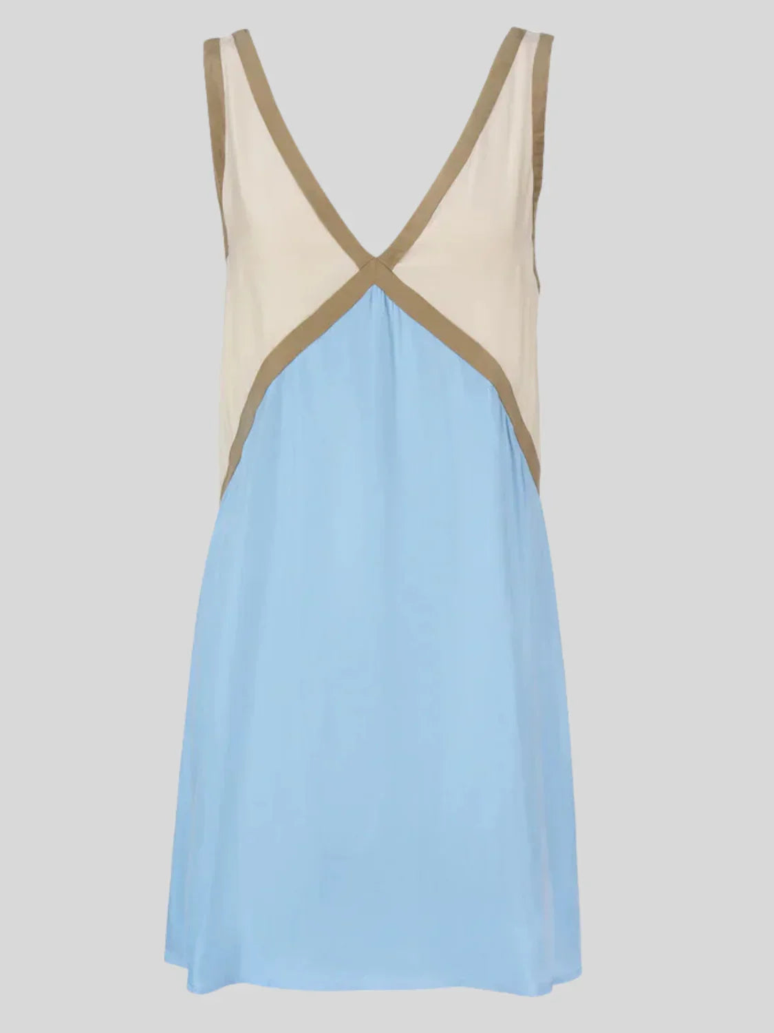 Women's Color Block Sleeveless V-Neck Casual Mini Dress