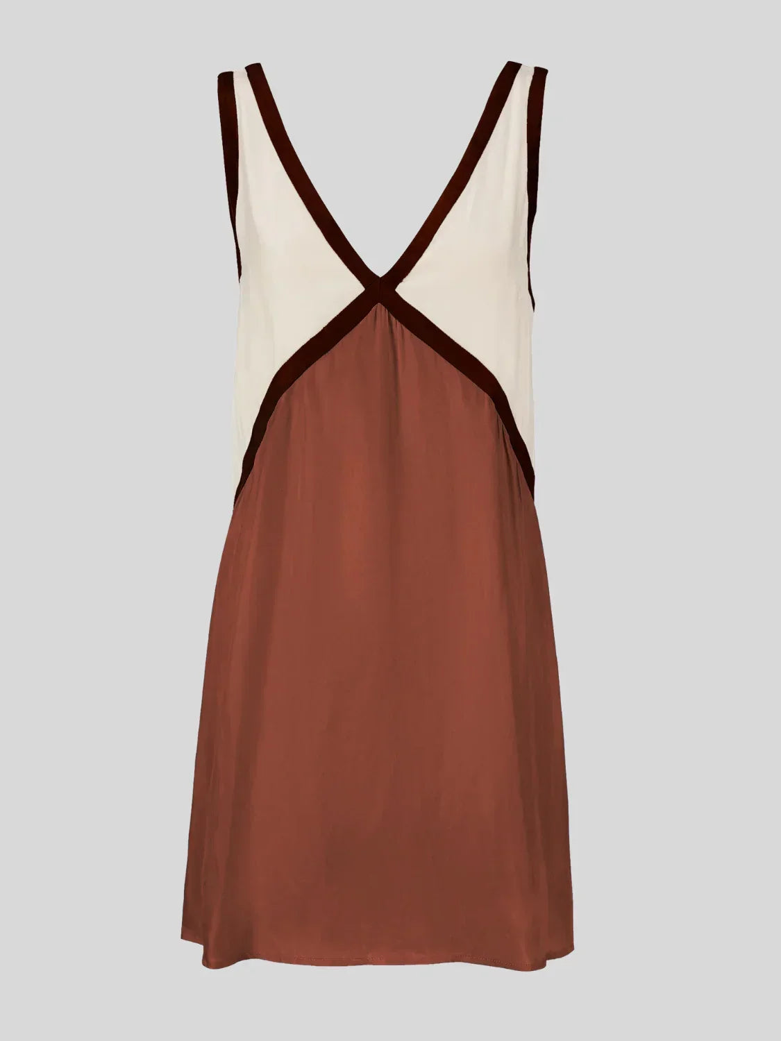 Women's Color Block Sleeveless V-Neck Casual Mini Dress
