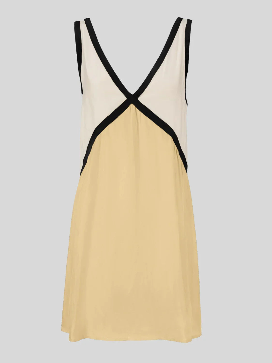 Women's Color Block Sleeveless V-Neck Casual Mini Dress