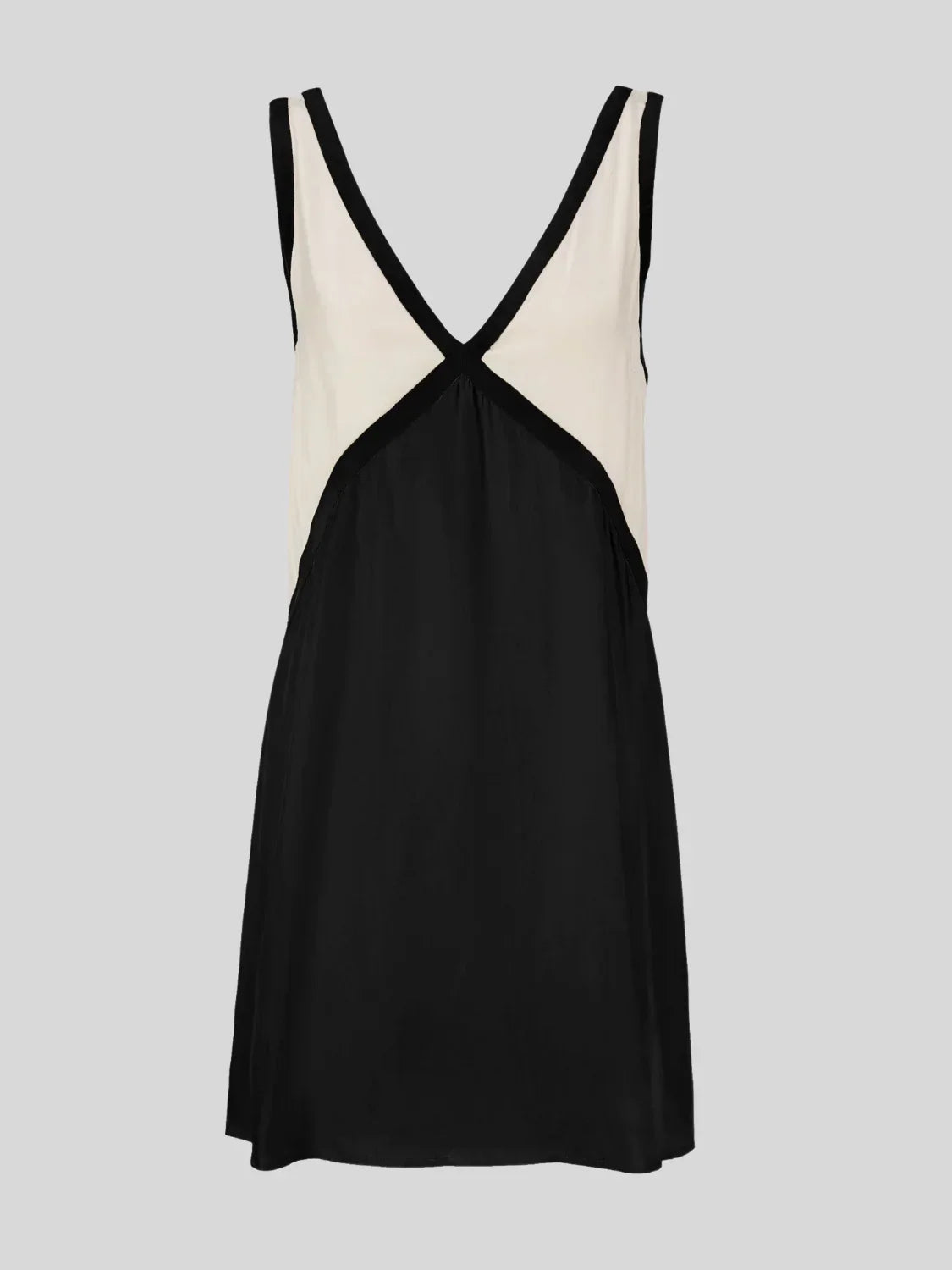 Women's Color Block Sleeveless V-Neck Casual Mini Dress
