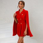 Mini-robe blazer cape pour femme