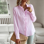 Women's Ruffle Trim Textured Blouse