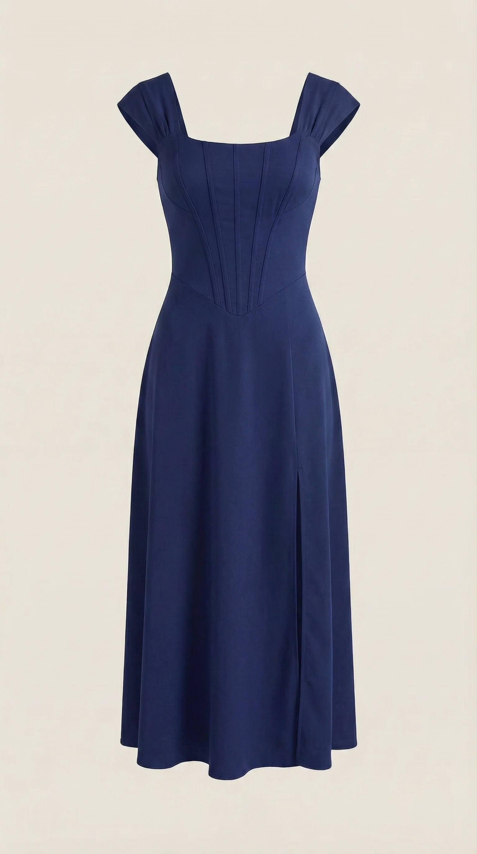 Damen Midi-Kleid mit Blumenmuster, strukturiertem Oberteil und A-Linien-Rock