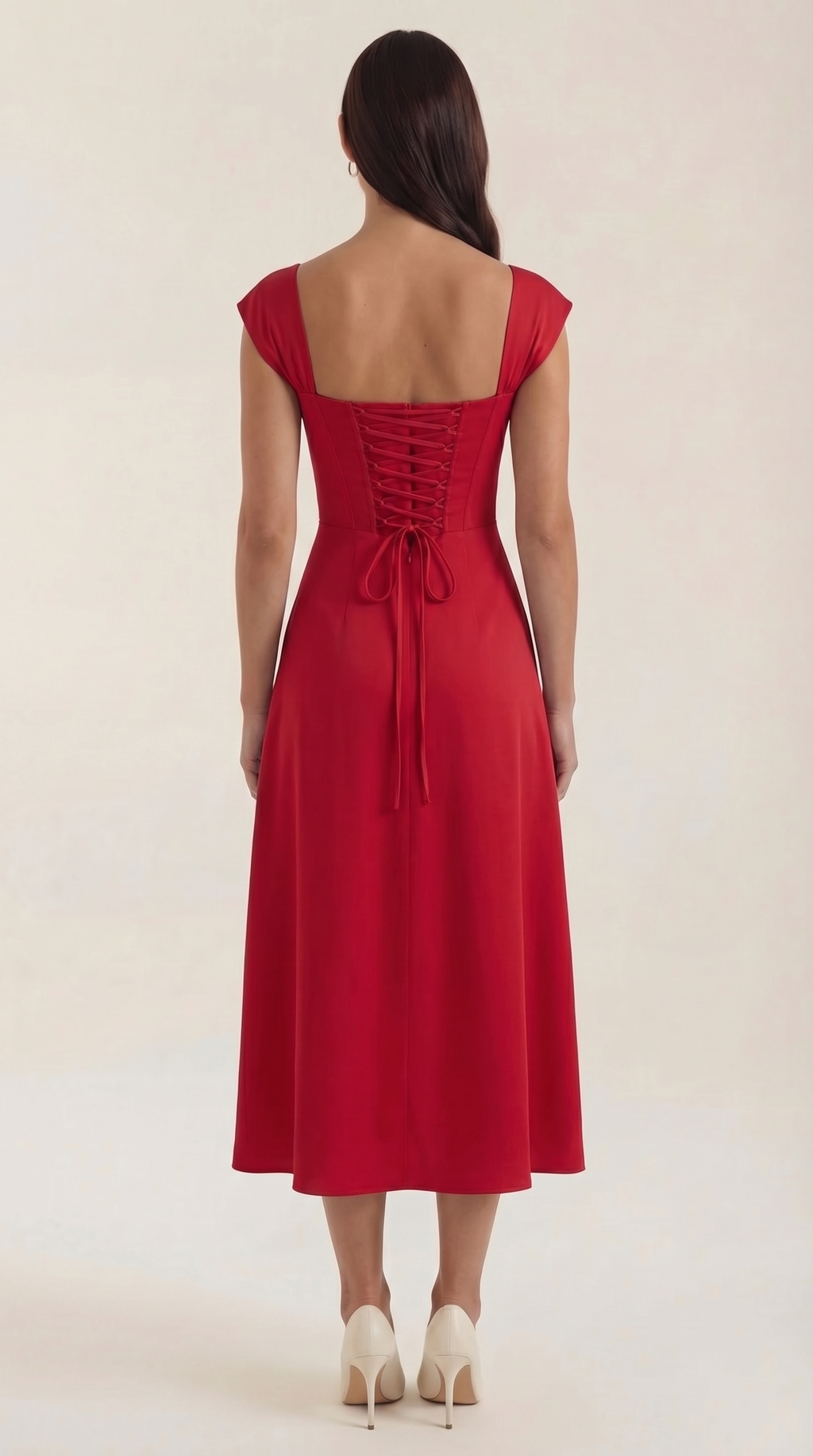 Damen Midi-Kleid mit Blumenmuster, strukturiertem Oberteil und A-Linien-Rock