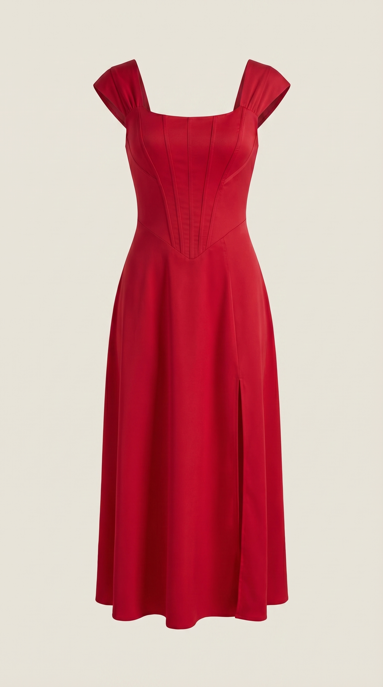 Damen Midi-Kleid mit Blumenmuster, strukturiertem Oberteil und A-Linien-Rock