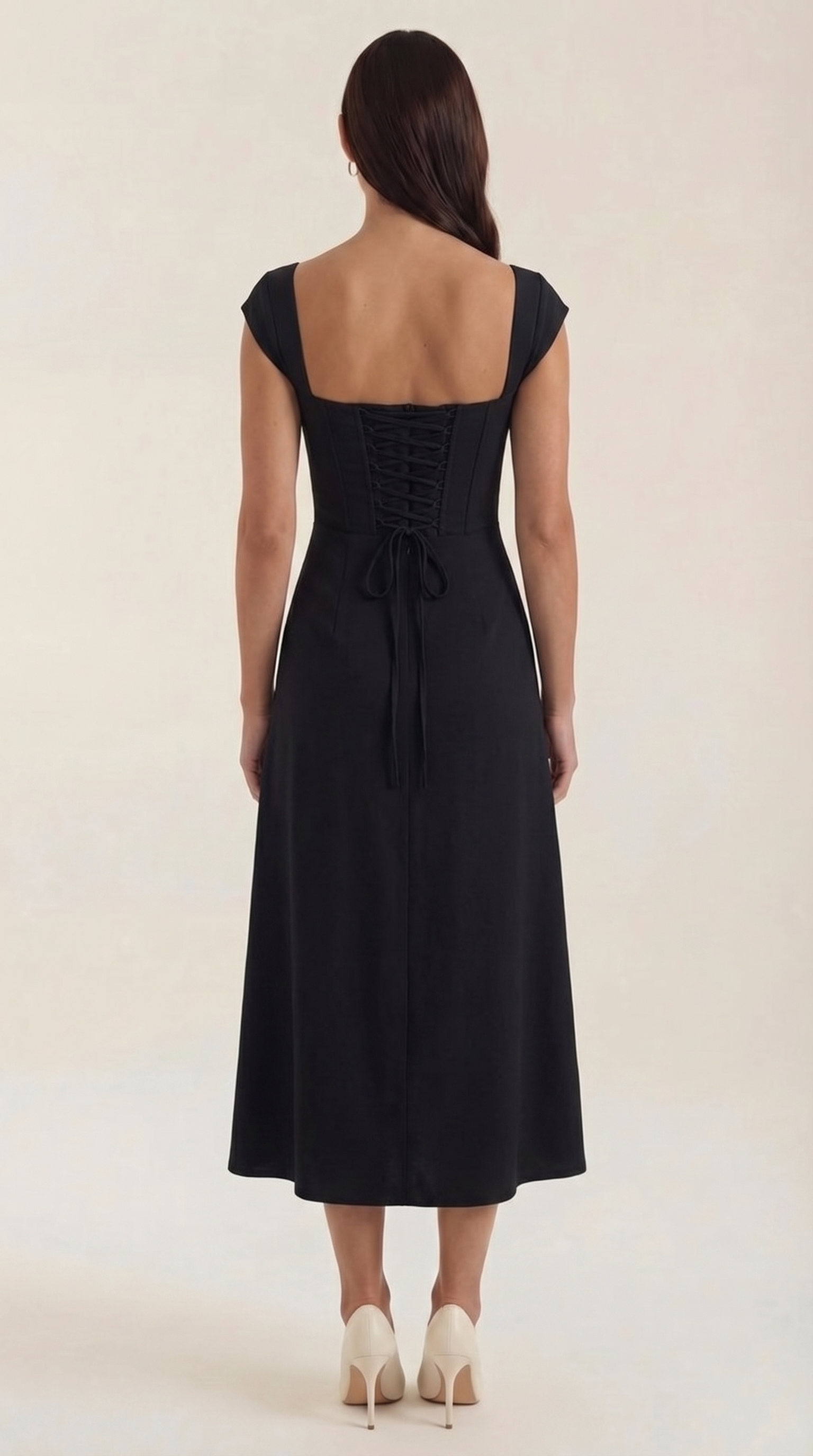 Damen Midi-Kleid mit Blumenmuster, strukturiertem Oberteil und A-Linien-Rock