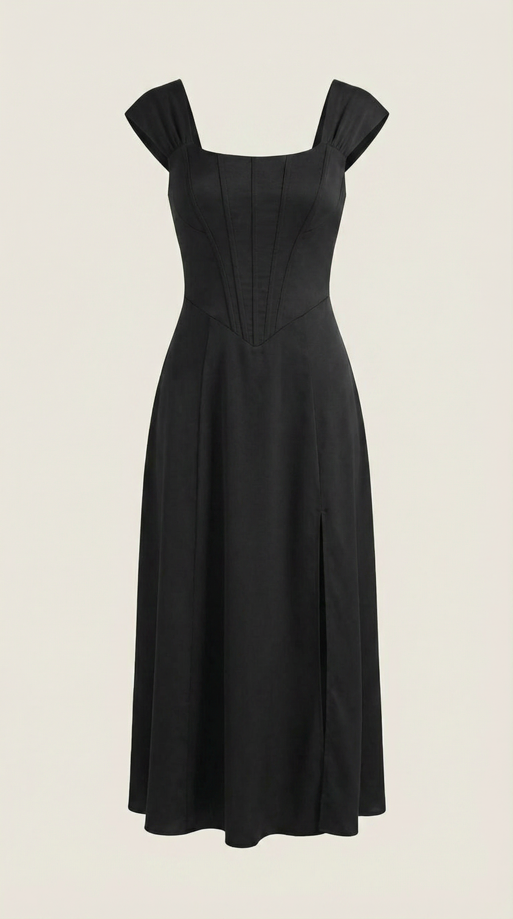 Damen Midi-Kleid mit Blumenmuster, strukturiertem Oberteil und A-Linien-Rock