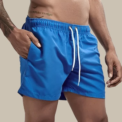 Men's Quick-Dry Swim Shorts with Drawstring Waist and Relaxed Fit